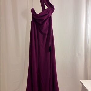 Lulu's Elegant One Shoulder Purple Dress